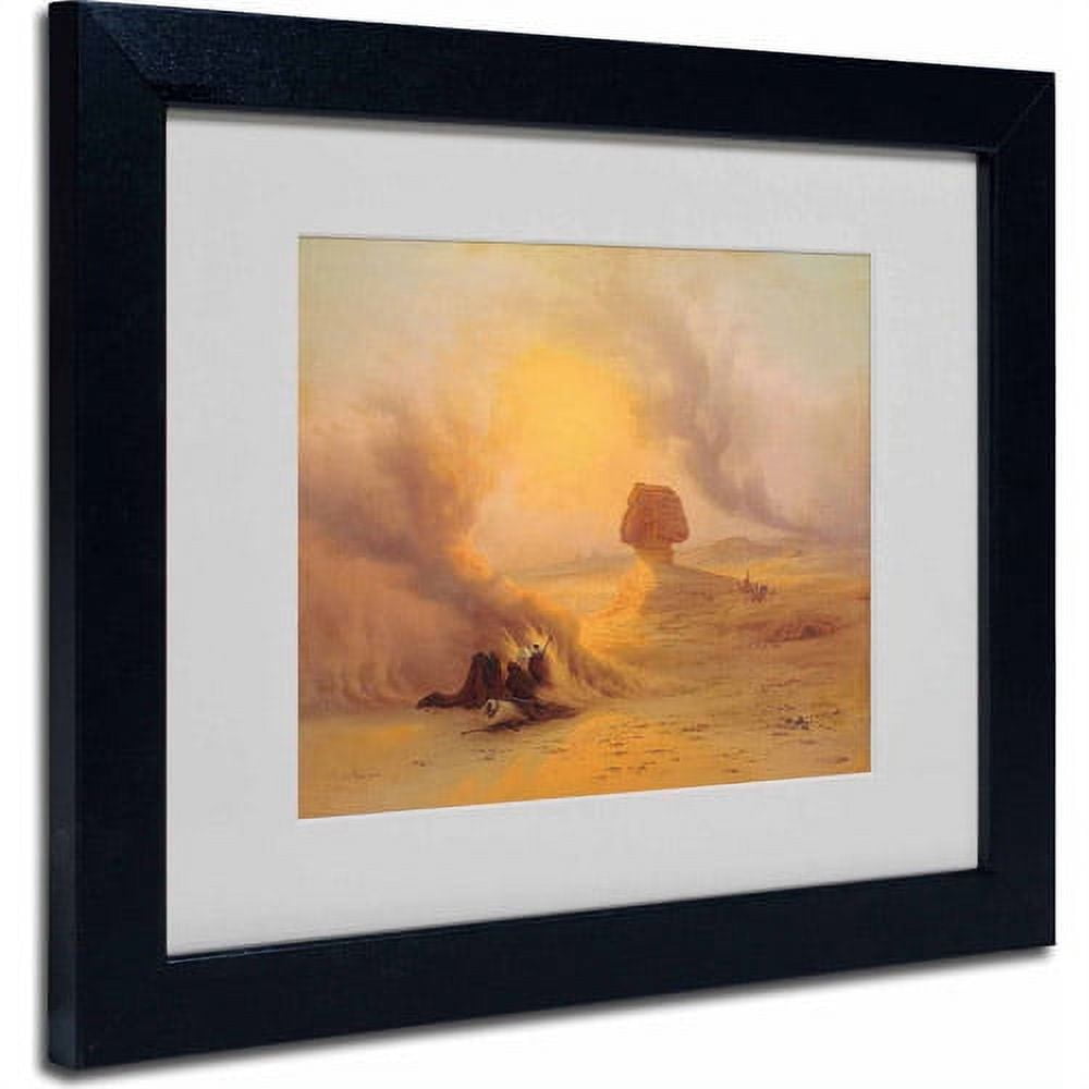 Trademark Fine Art "Caravan Caught in Sinum Wind" Canvas Art by Johann Frey, Black Frame