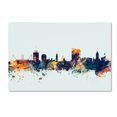 thumbnail image 1 of Trademark Fine Art "Cardiff Wales Skyline Blue" Canvas Art by Michael Tompsett, 1 of 3