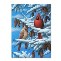 Trademark Fine Art 'Cardinals' Canvas Art by Robert Wavra