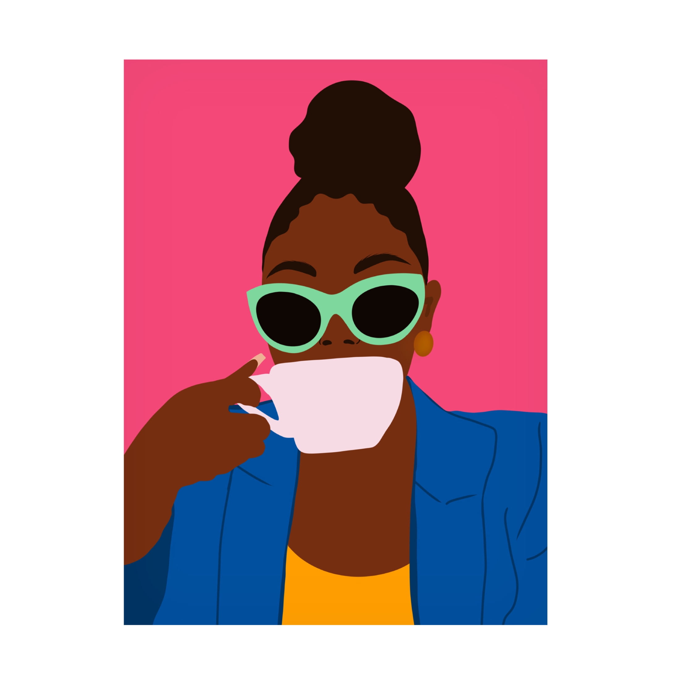Trademark Fine Art Carelle N'guessan  Women Drinking Coffee Canvas Wall Art