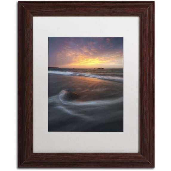 Trademark Fine Art 'Caress of the Ocean' Canvas Art by Mathieu Rivrin, White Matte, Wood Frame