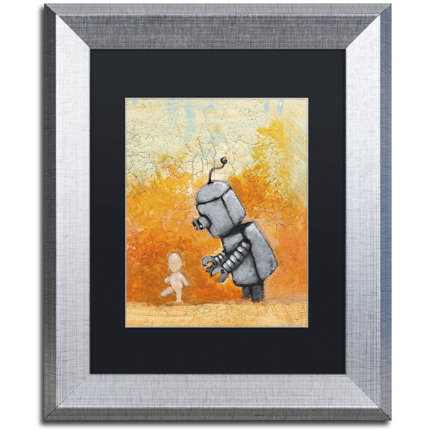 Trademark Fine Art 'Caretaker' Canvas Art by Craig Snodgrass, Black Matte, Silver Frame