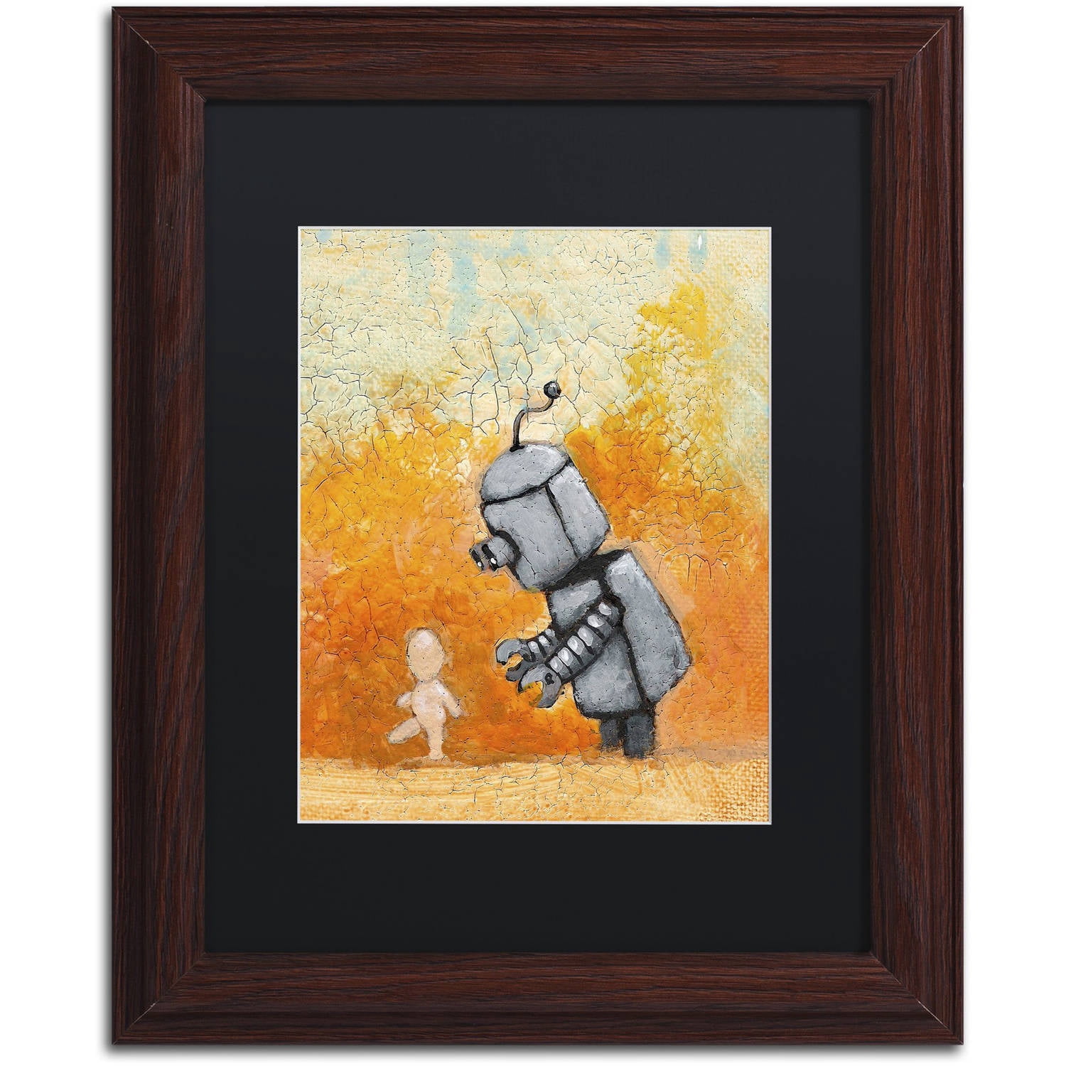 Trademark Fine Art 'Caretaker' Canvas Art by Craig Snodgrass, Black Matte, Wood Frame
