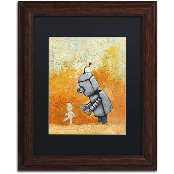 Trademark Fine Art 'Caretaker' Canvas Art by Craig Snodgrass, Black Matte, Wood Frame