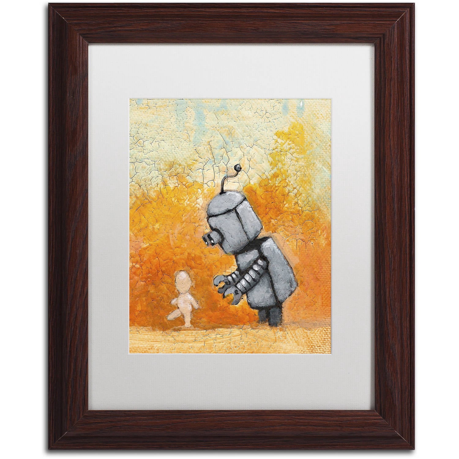 Trademark Fine Art 'Caretaker' Canvas Art by Craig Snodgrass, White Matte, Wood Frame