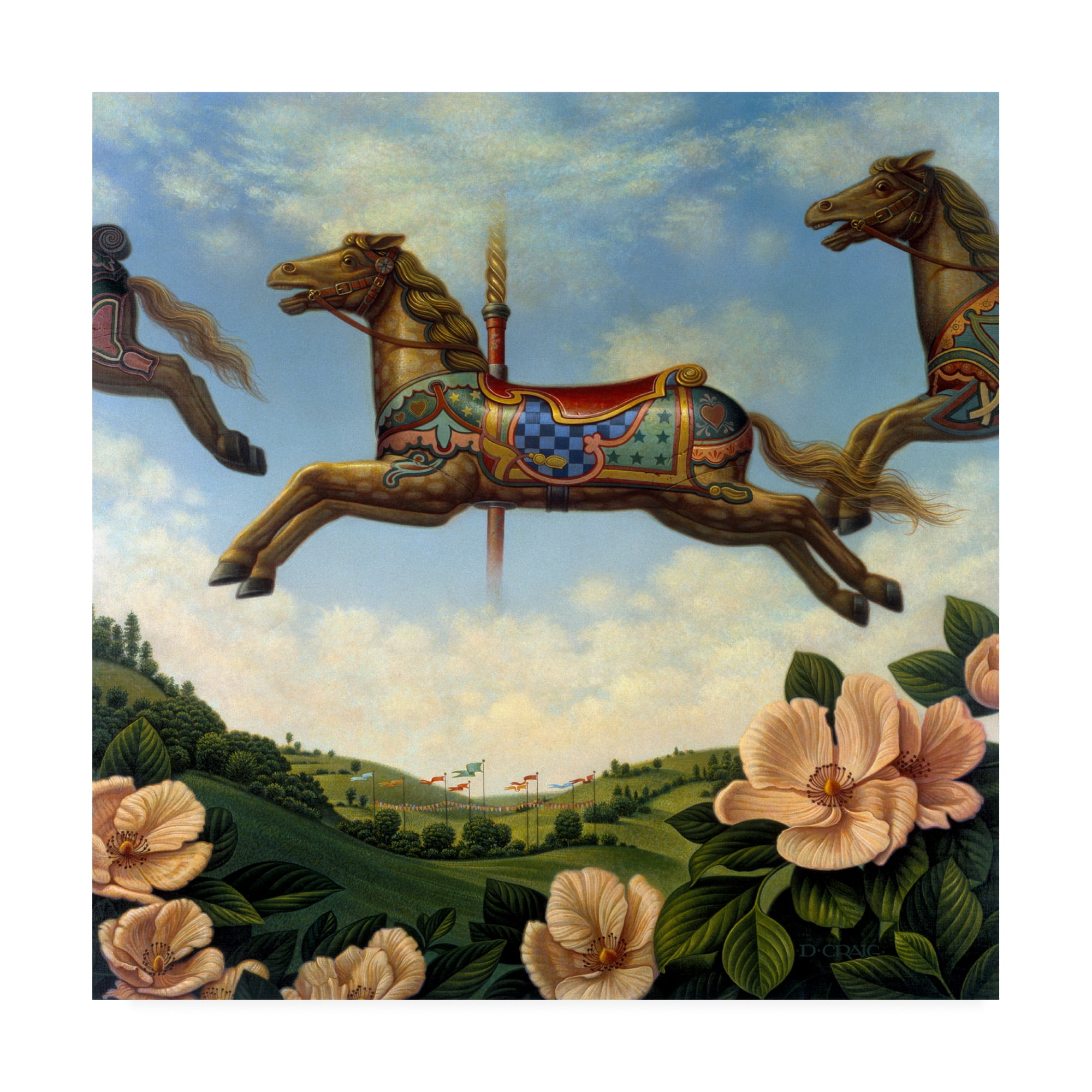 Trademark Fine Art 'Carousel Horses Traditional' Canvas Art by Dan Craig