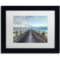Trademark Fine Art "Carpinteria Pier View I" Canvas Art by Chris Moyer, White Matte, Black Frame