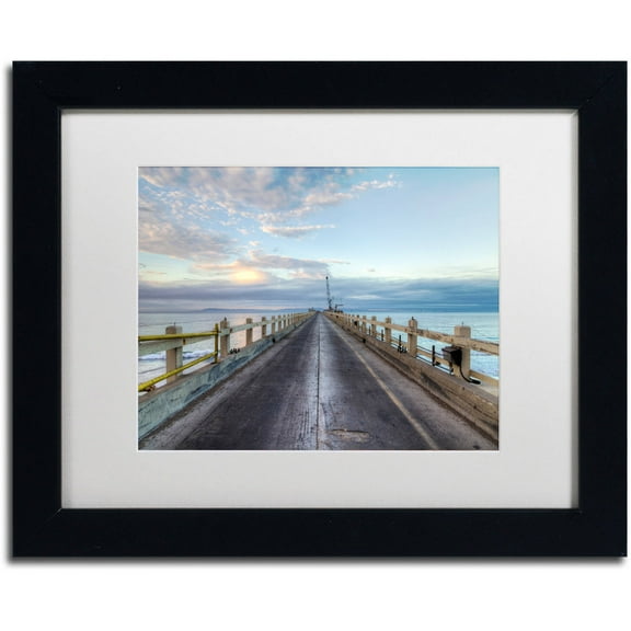 Trademark Fine Art "Carpinteria Pier View I" Canvas Art by Chris Moyer, White Matte, Black Frame