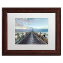 Trademark Fine Art "Carpinteria Pier View I" Canvas Art by Chris Moyer, White Matte, Wood Frame