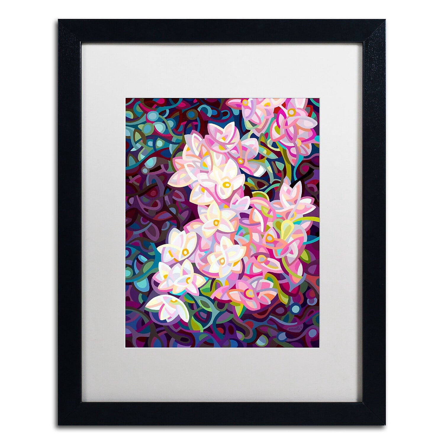 Trademark Fine Art "Cascade" Canvas Art by Mandy Budan, White Matte, Black Frame