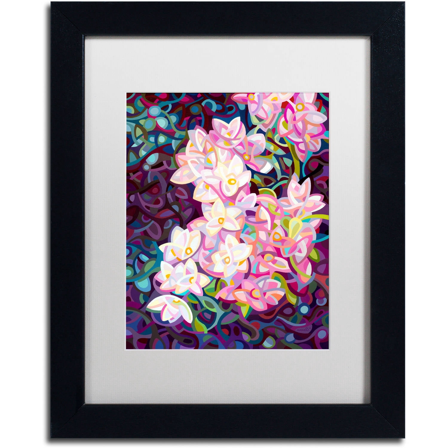Trademark Fine Art "Cascade" Canvas Art by Mandy Budan, White Matte, Black Frame
