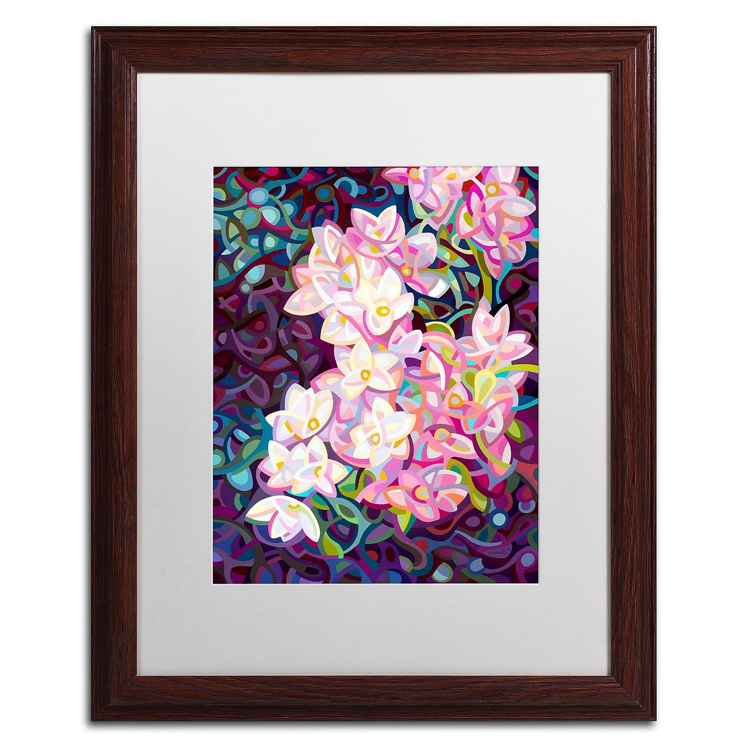 Trademark Fine Art "Cascade" Canvas Art by Mandy Budan, White Matte, Wood Frame