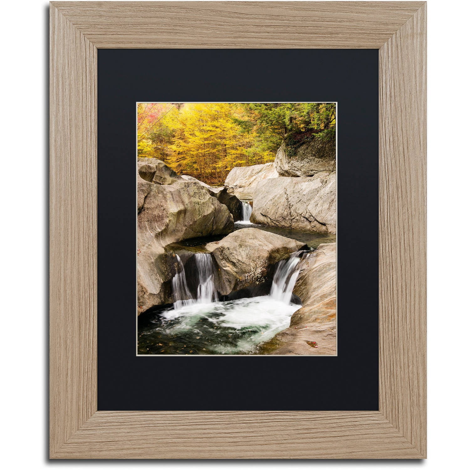 Trademark Fine Art "Cascade Triangle" Canvas Art by Michael Blanchette Photography Black Matte, Birch Frame
