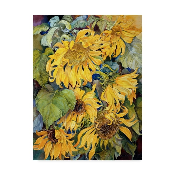 Trademark Fine Art 'Cascading Sunflowers' Canvas Art by Joanne Porter