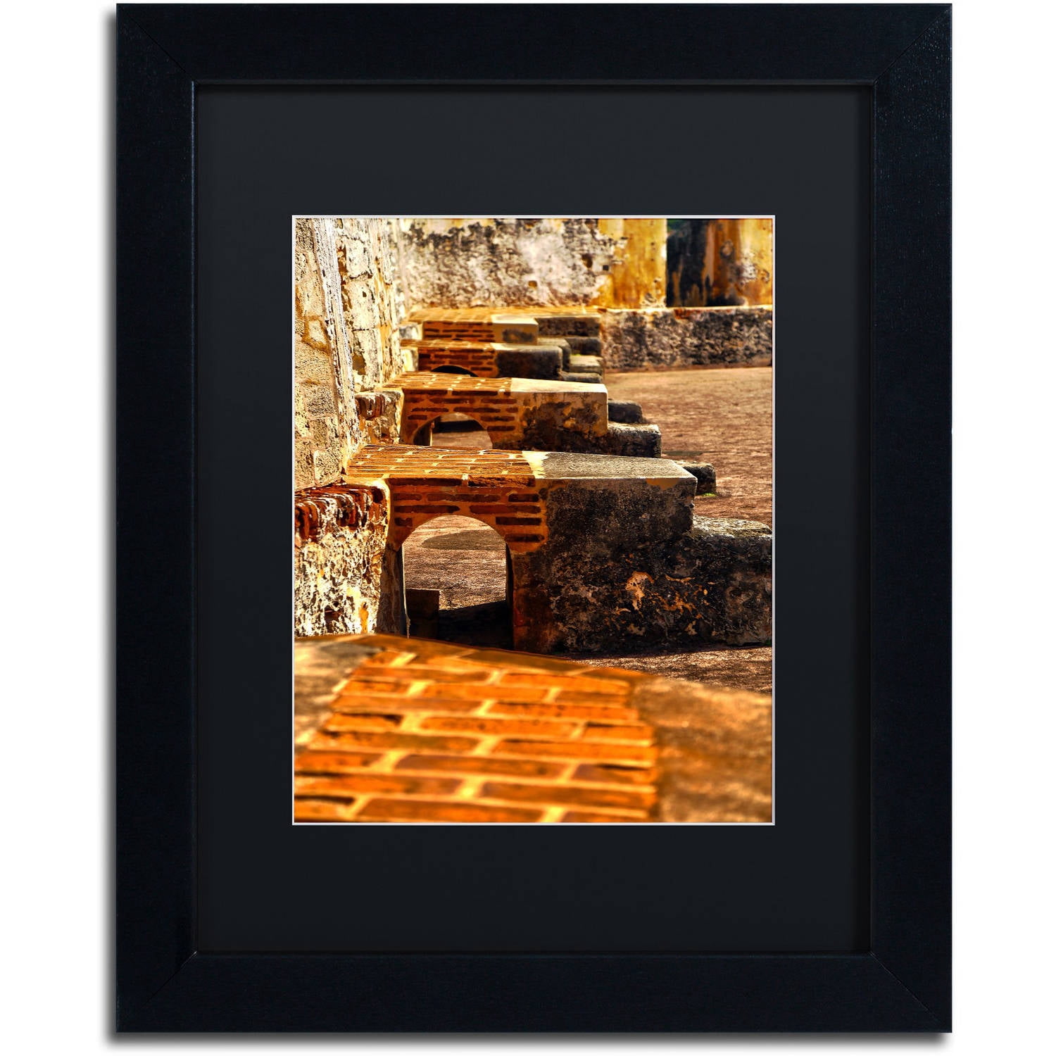Trademark Fine Art "Castillo de San Felipe del Morro 10" Canvas Art by CATeyes, Black Matte, Black Frame