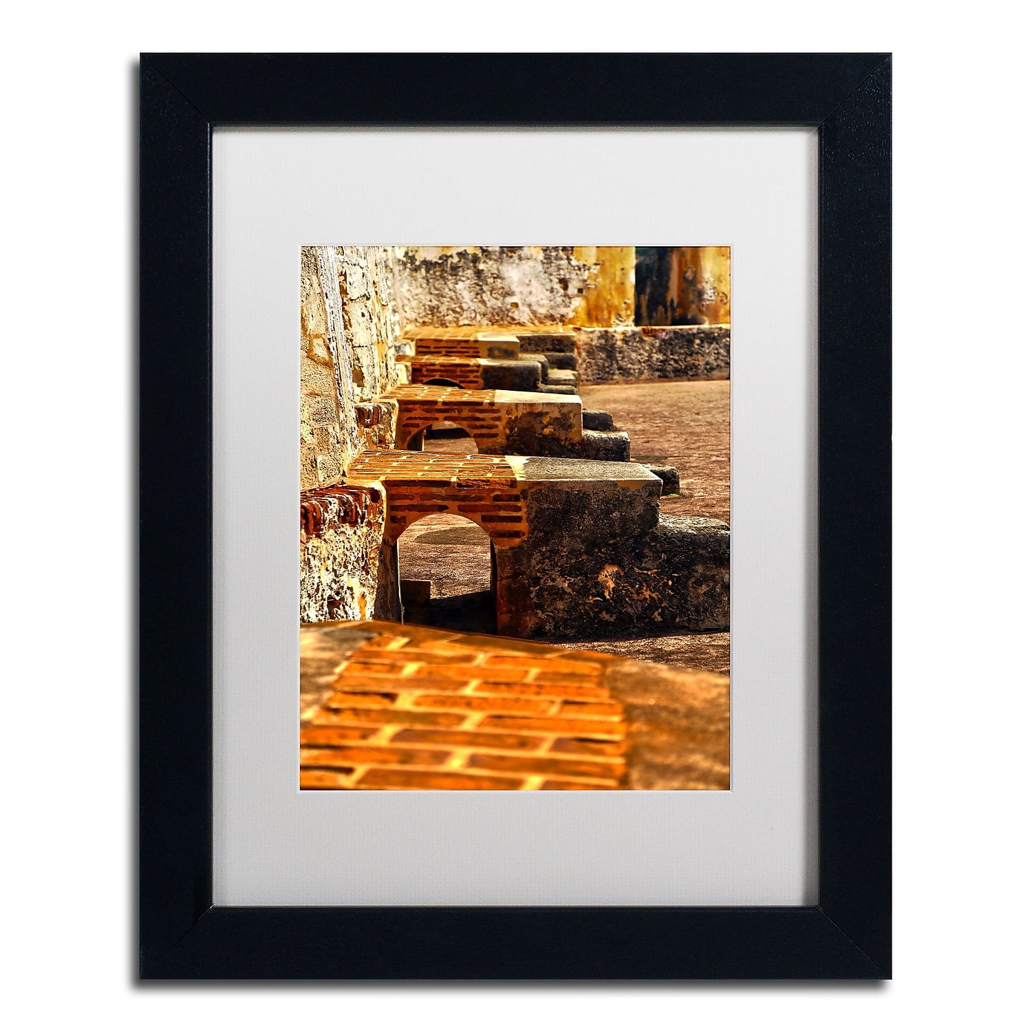 Trademark Fine Art "Castillo de San Felipe del Morro 10" Canvas Art by CATeyes, White Matte, Black Frame
