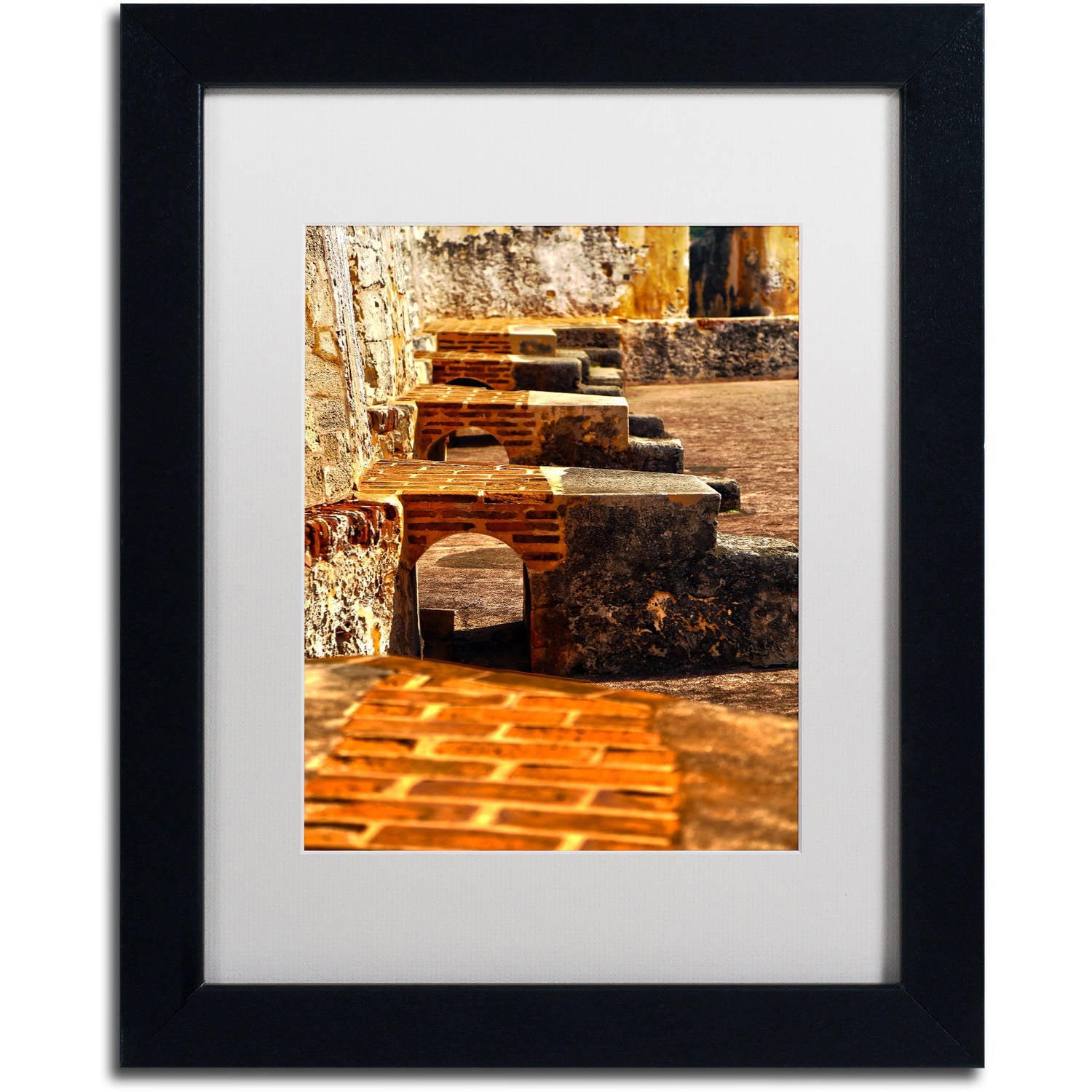 Trademark Fine Art "Castillo de San Felipe del Morro 10" Canvas Art by CATeyes, White Matte, Black Frame