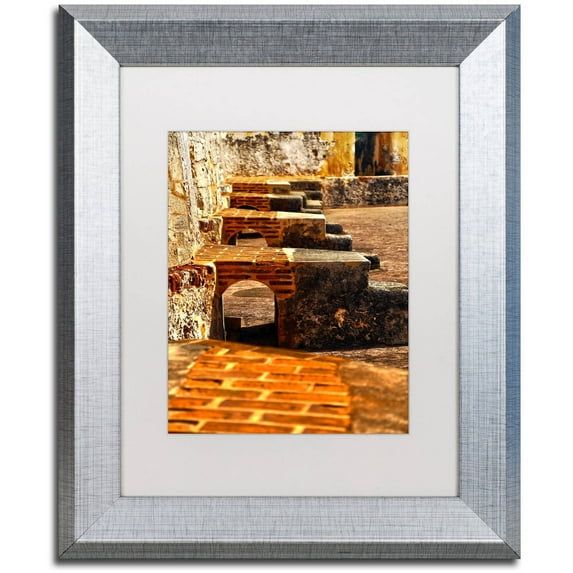 Trademark Fine Art "Castillo de San Felipe del Morro 10" Canvas Art by CATeyes, White Matte, Silver Frame