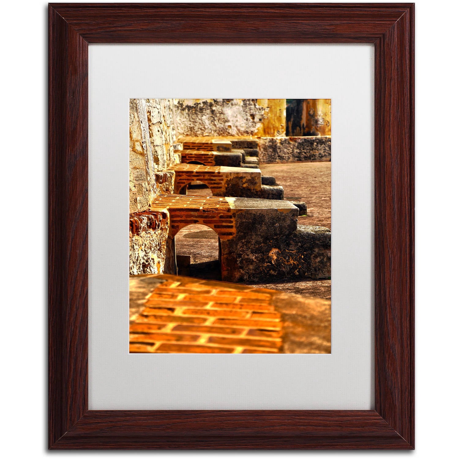 Trademark Fine Art "Castillo de San Felipe del Morro 10" Canvas Art by CATeyes, White Matte, Wood Frame
