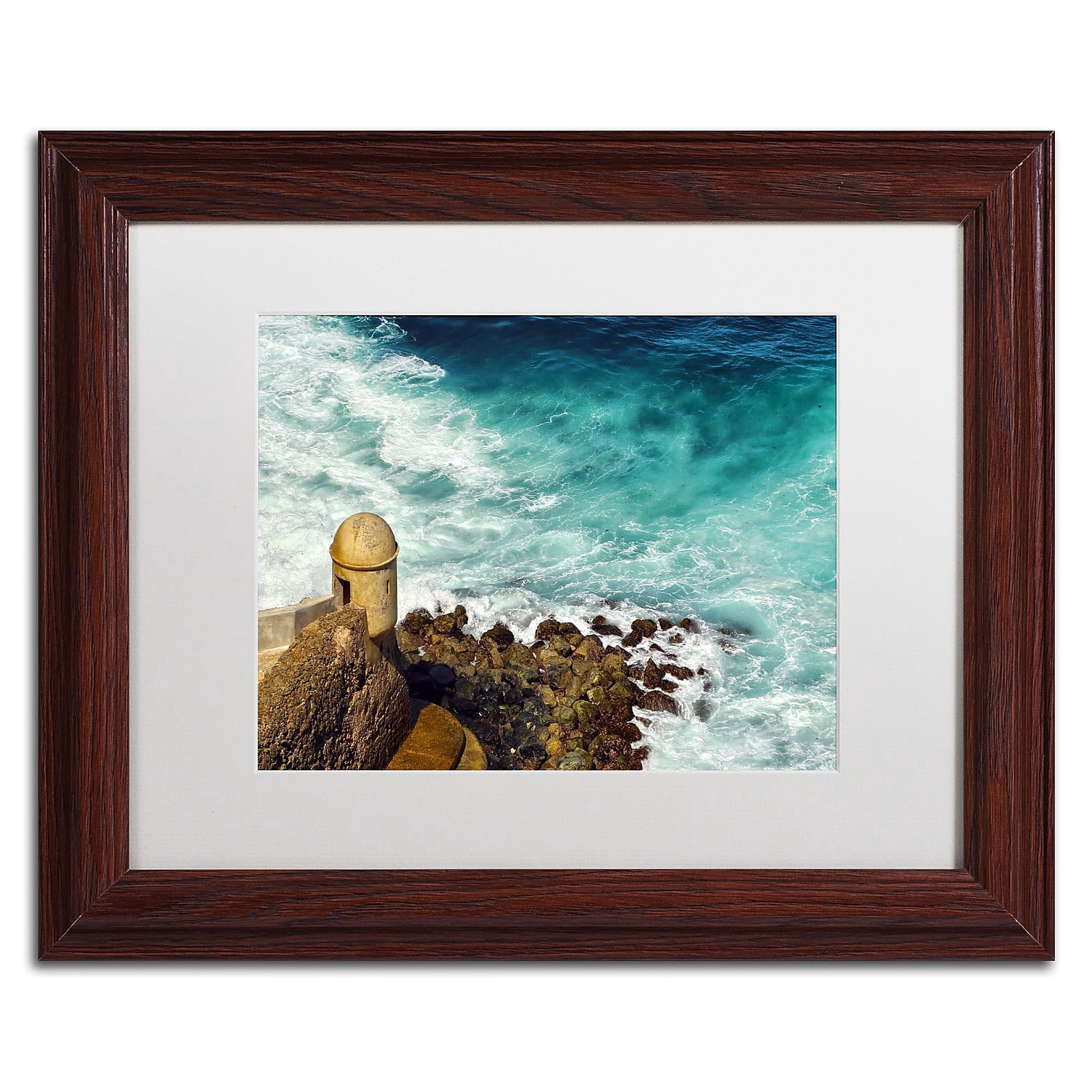 Trademark Fine Art "Castillo de San Felipe del Morro 12" Canvas Art by CATeyes, White Matte, Wood Frame
