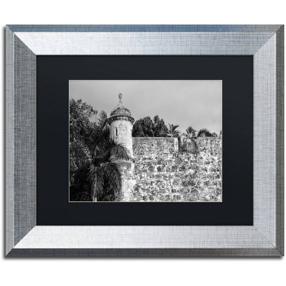 Trademark Fine Art "Castillo de San Felipe del Morro 3" Canvas Art by CATeyes, Black Matte, Silver Frame