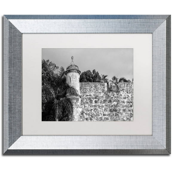 Trademark Fine Art "Castillo de San Felipe del Morro 3" Canvas Art by CATeyes, White Matte, Silver Frame