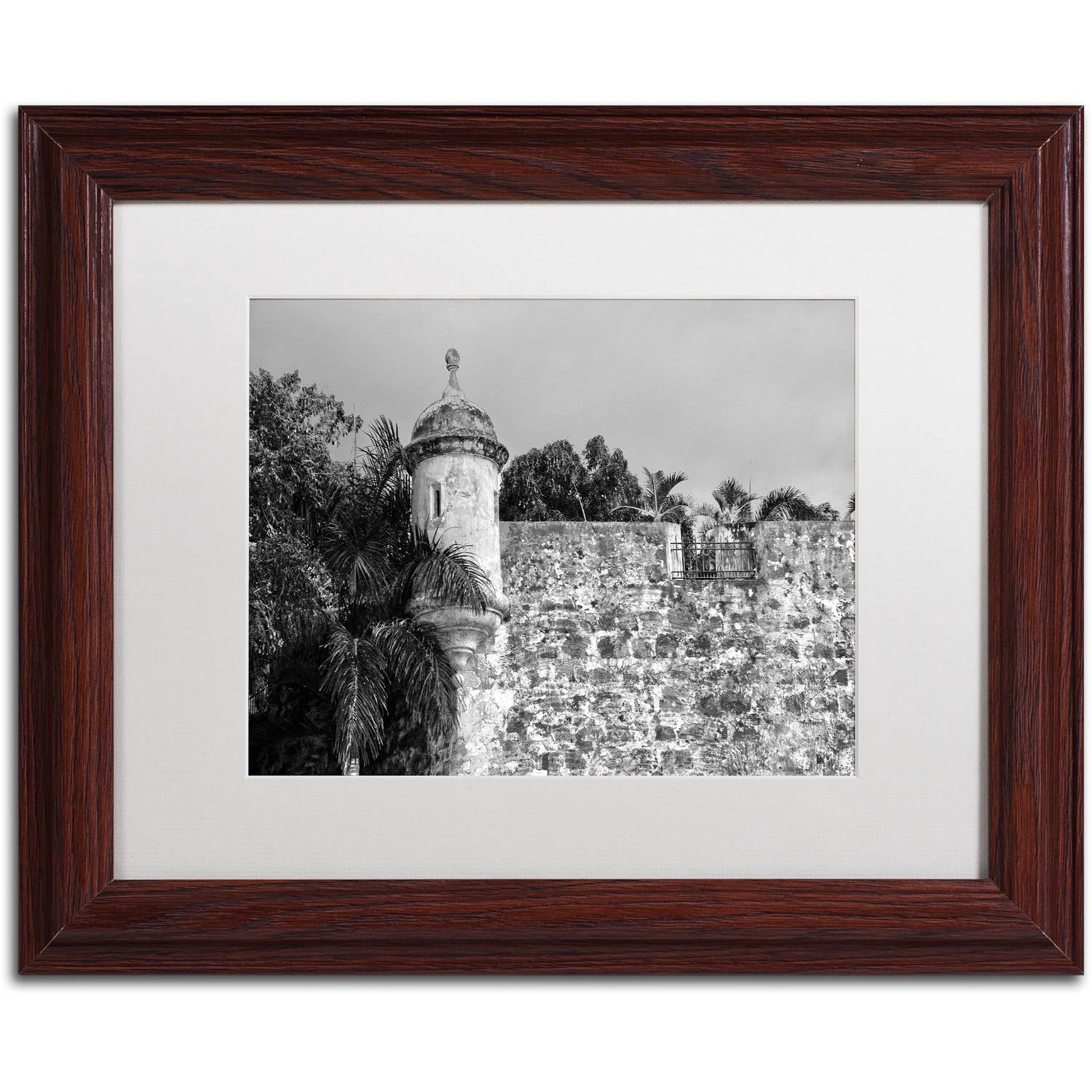 Trademark Fine Art "Castillo de San Felipe del Morro 3" Canvas Art by CATeyes, White Matte, Wood Frame