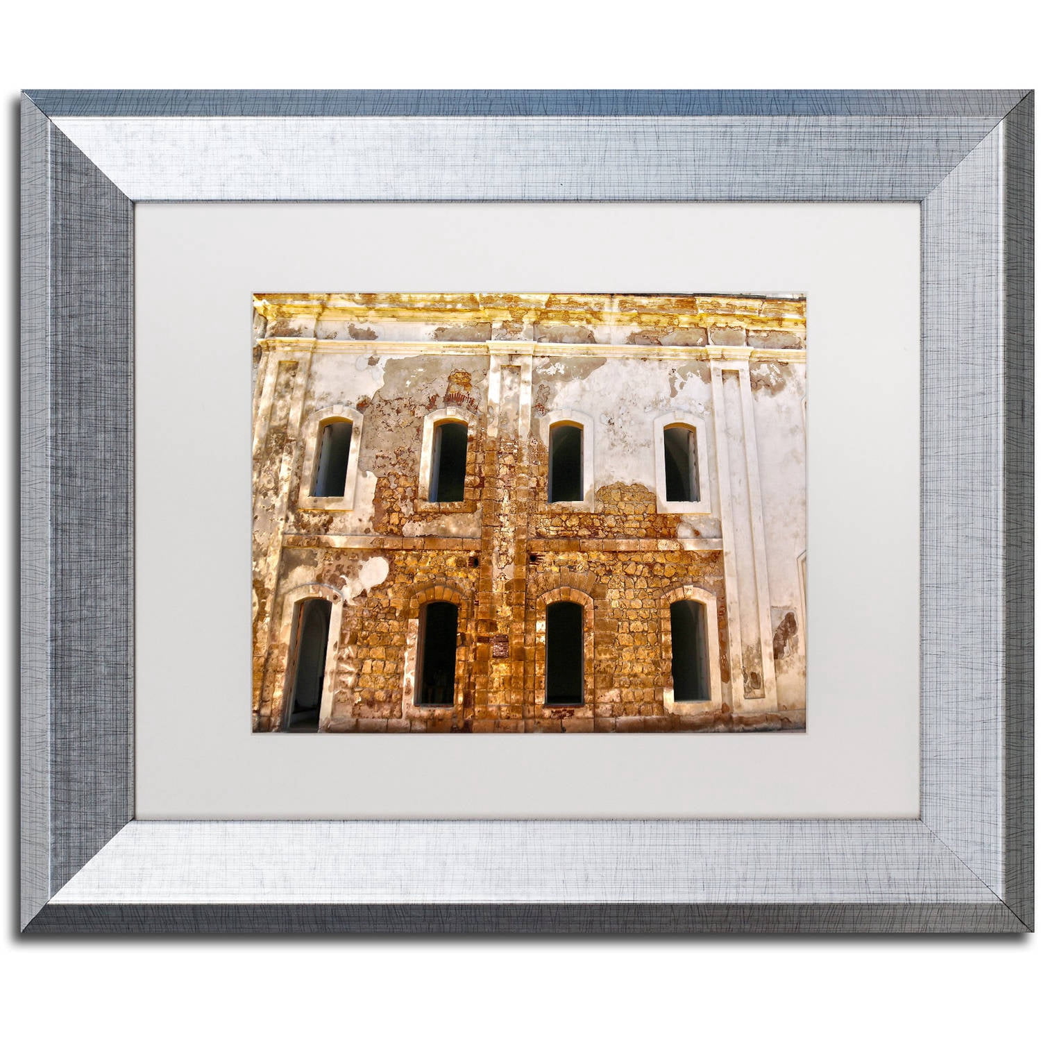 Trademark Fine Art "Castillo de San Felipe del Morro 5" Canvas Art by CATeyes, White Matte, Silver Frame