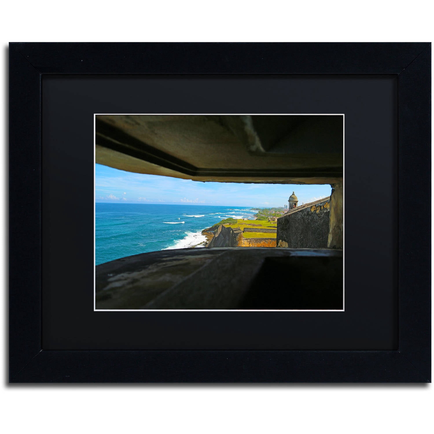 Trademark Fine Art "Castillo de San Felipe del Morro 9" Canvas Art by CATeyes, Black Matte, Black Frame