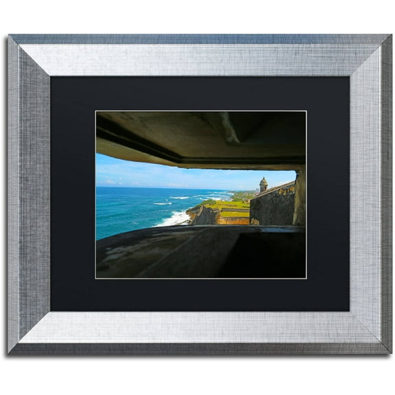 Trademark Fine Art "Castillo de San Felipe del Morro 9" Canvas Art by CATeyes, Black Matte, Silver Frame