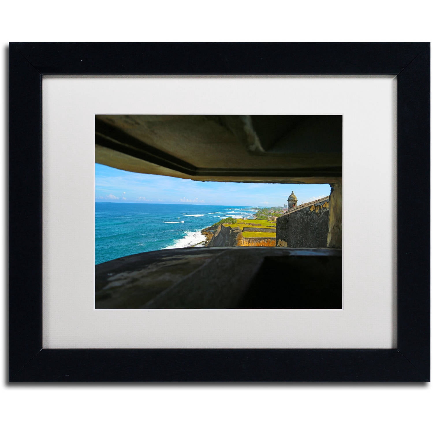 Trademark Fine Art "Castillo de San Felipe del Morro 9" Canvas Art by CATeyes, White Matte, Black Frame