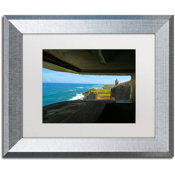 Trademark Fine Art "Castillo de San Felipe del Morro 9" Canvas Art by CATeyes, White Matte, Silver Frame