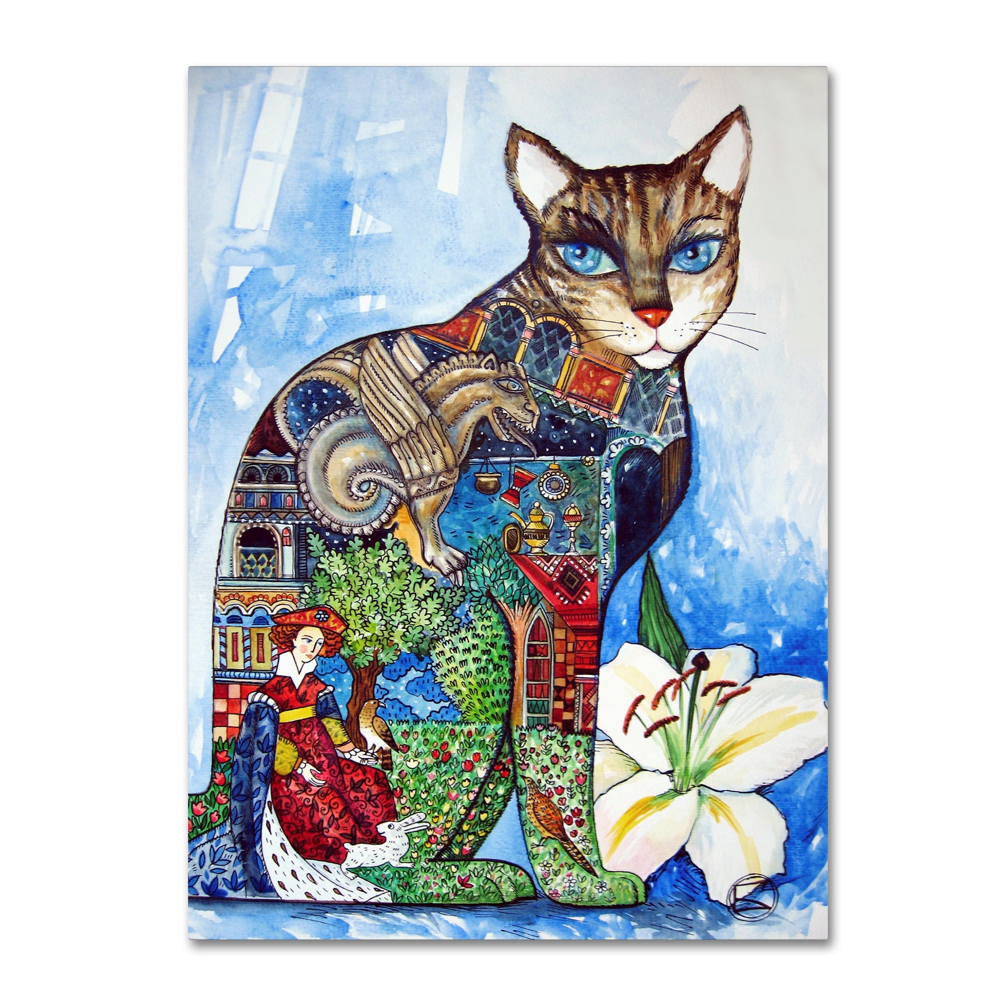 Trademark Fine Art 'Cat 3' Canvas Art by Oxana Ziaka