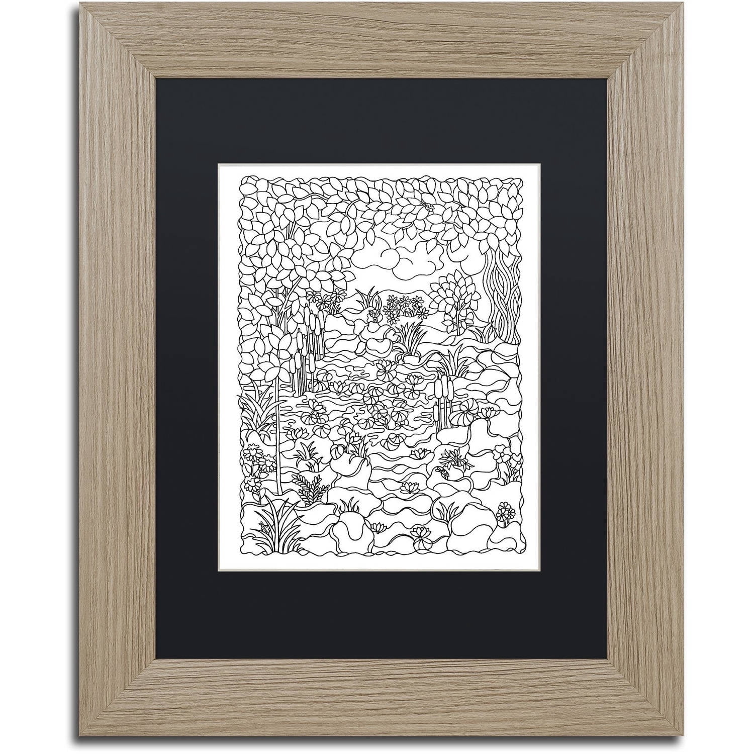 Trademark Fine Art "Cat Tails" Canvas Art by Kathy G. Ahrens, Black Matte, Birch Frame