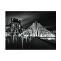 Trademark Fine Art Catherine W Louvre at Night Canvas Wall Art