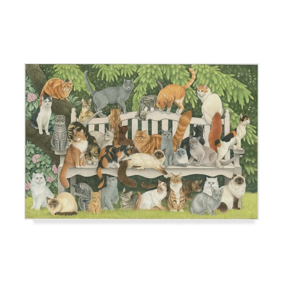 Trademark Fine Art 'Cats In The Garden' Canvas Art by Francien Van Westering