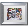 thumbnail image 1 of Trademark Fine Art 'Cats In Window' Canvas Art by Jenny Newland, White Matte, Silver Frame, 1 of 4