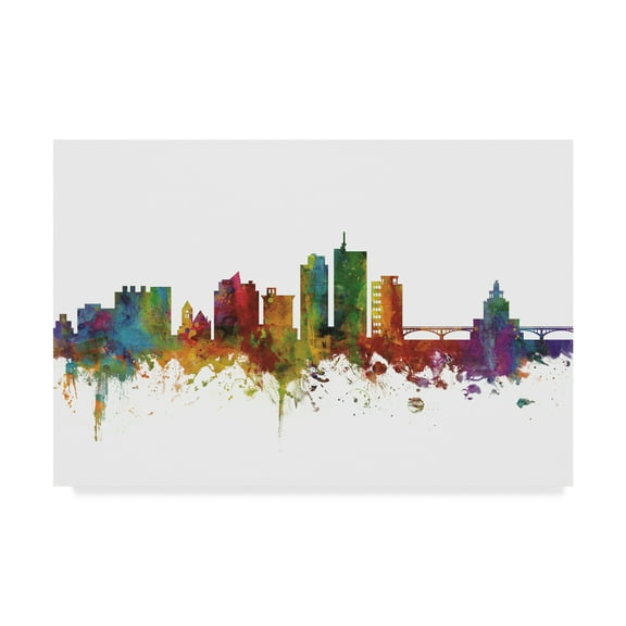 Trademark Fine Art 'Cedar Rapids Iowa Skyline II' Canvas Art by Michael Tompsett
