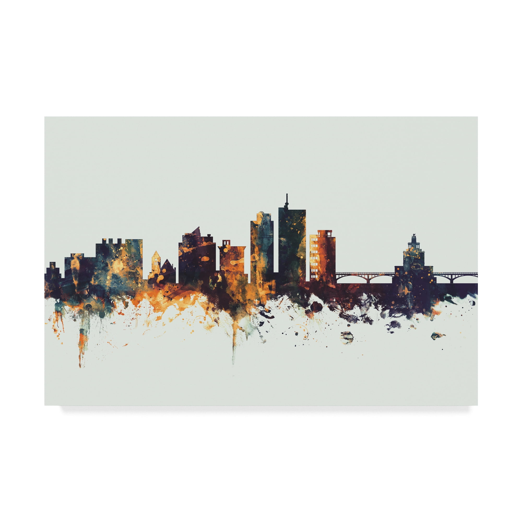 Trademark Fine Art 'Cedar Rapids Iowa Skyline IV' Canvas Art by Michael Tompsett