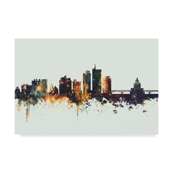 Trademark Fine Art 'Cedar Rapids Iowa Skyline IV' Canvas Art by Michael Tompsett