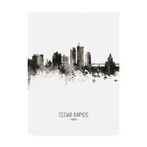 Trademark Fine Art 'Cedar Rapids Iowa Skyline Portrait II' Canvas Art by Michael Tompsett