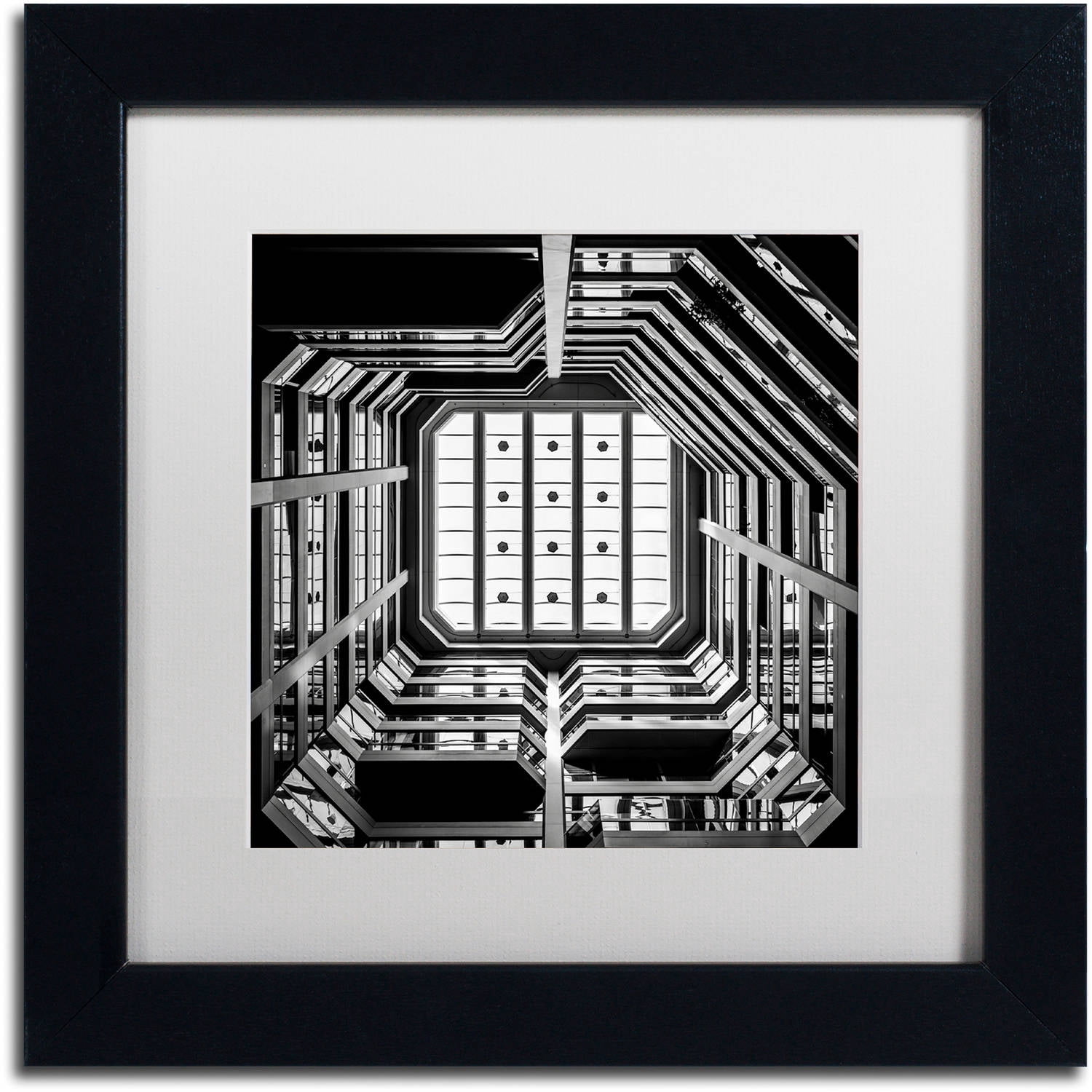 Trademark Fine Art "Ceiling View" Canvas Art by Dave MacVicar, White Matte, Black Frame