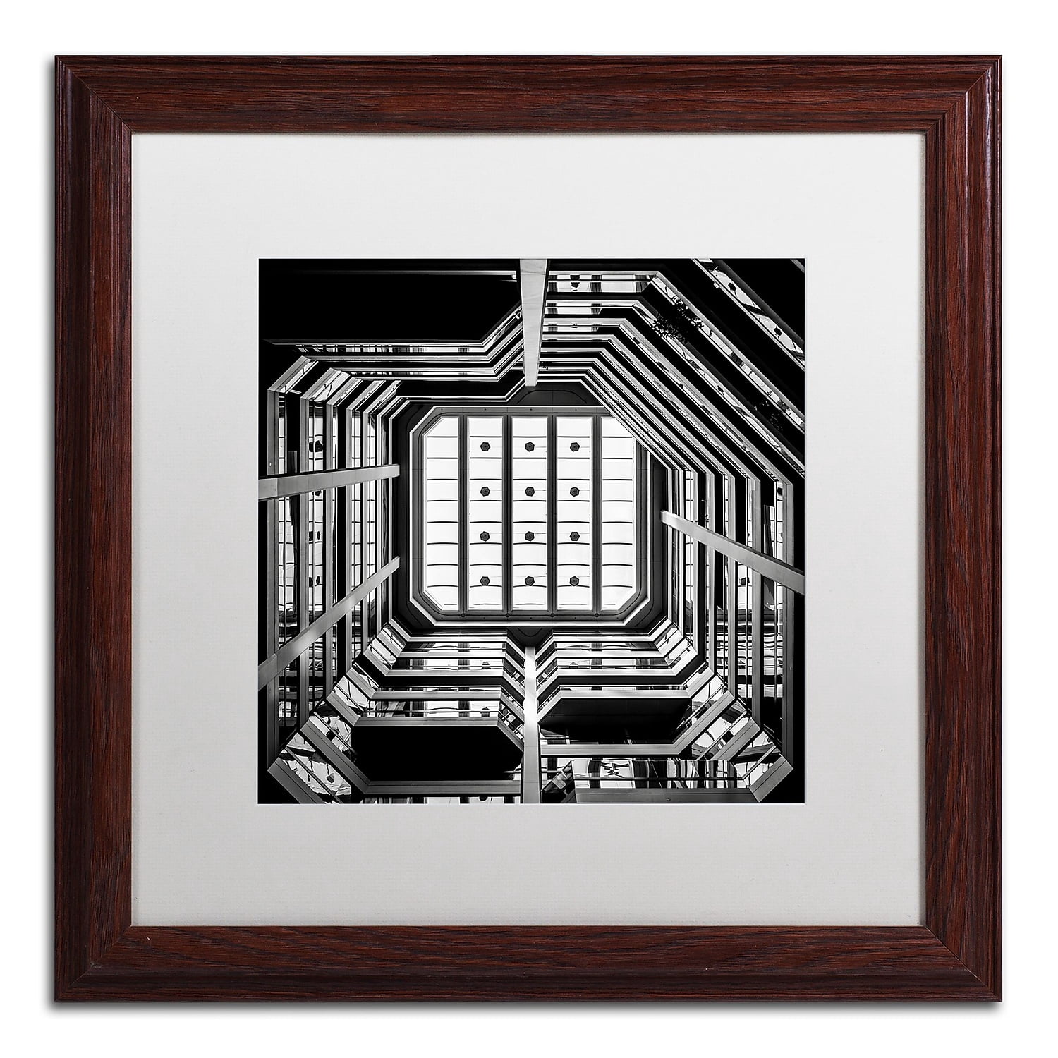 Trademark Fine Art "Ceiling View" Canvas Art by Dave MacVicar, White Matte, Wood Frame