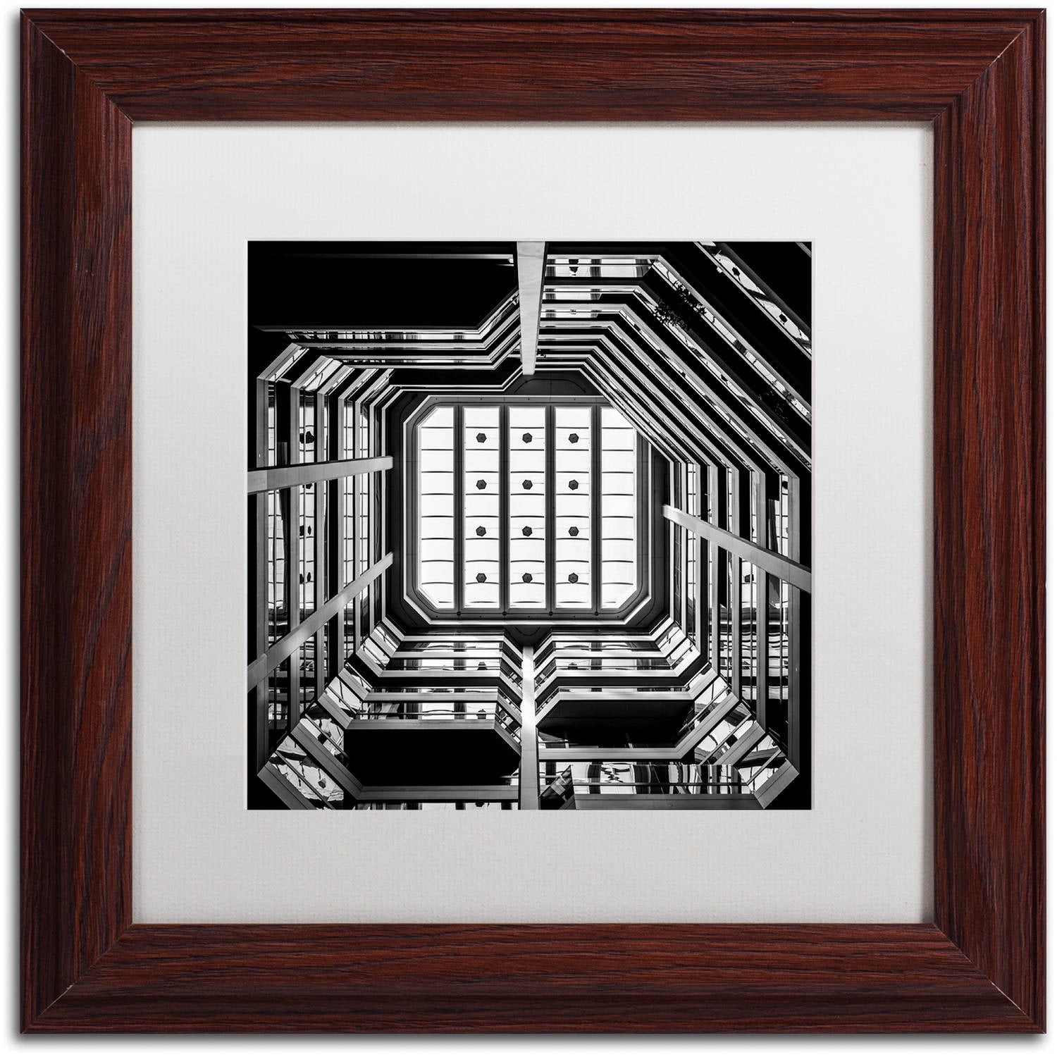 Trademark Fine Art "Ceiling View" Canvas Art by Dave MacVicar, White Matte, Wood Frame