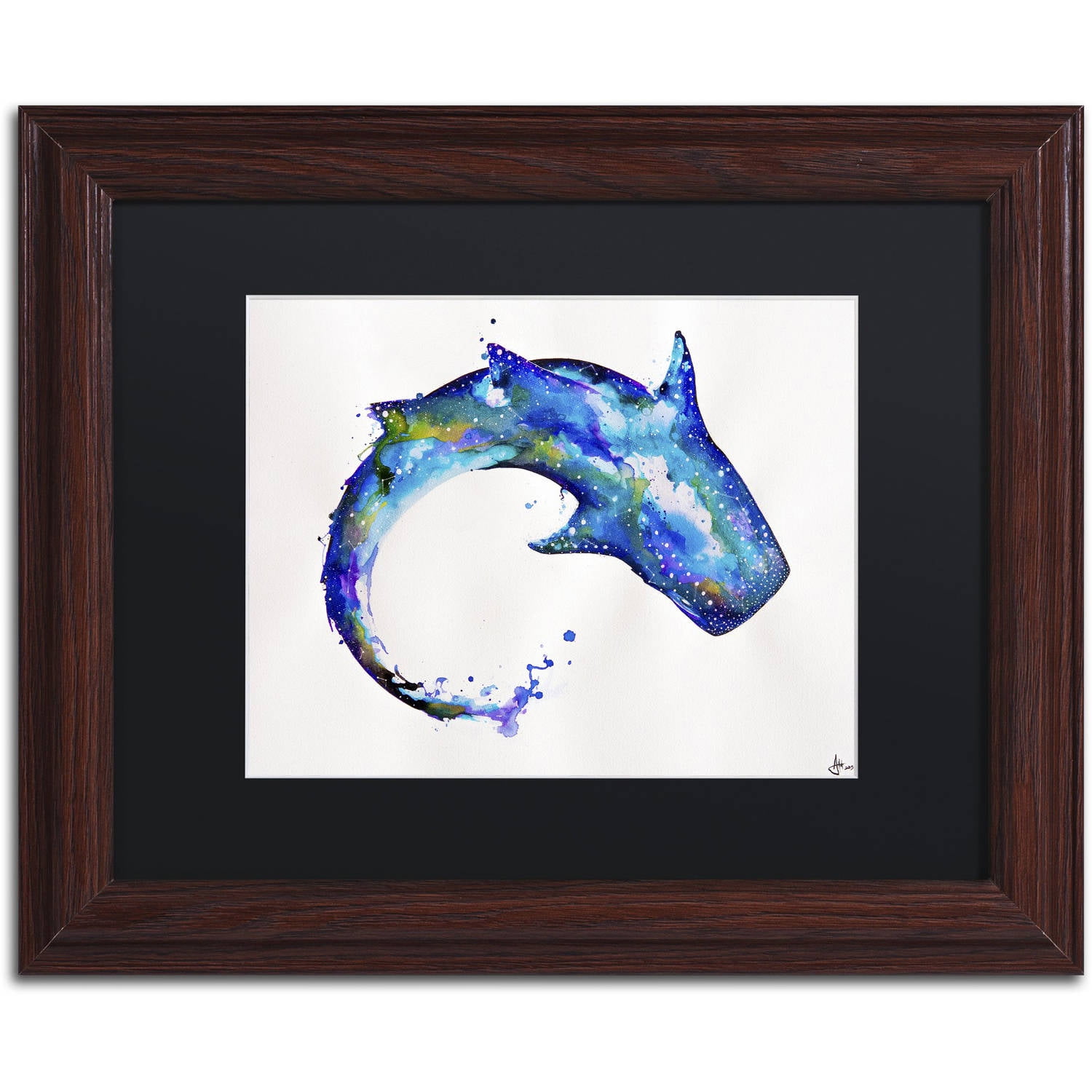 Trademark Fine Art 'Celestial' Canvas Art by Marc Allante, Black Matte, Wood Frame
