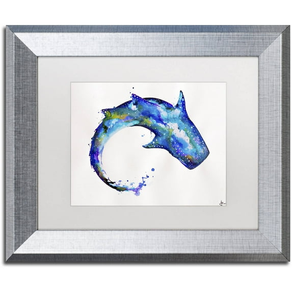 Trademark Fine Art 'Celestial' Canvas Art by Marc Allante, White Matte, Silver Frame