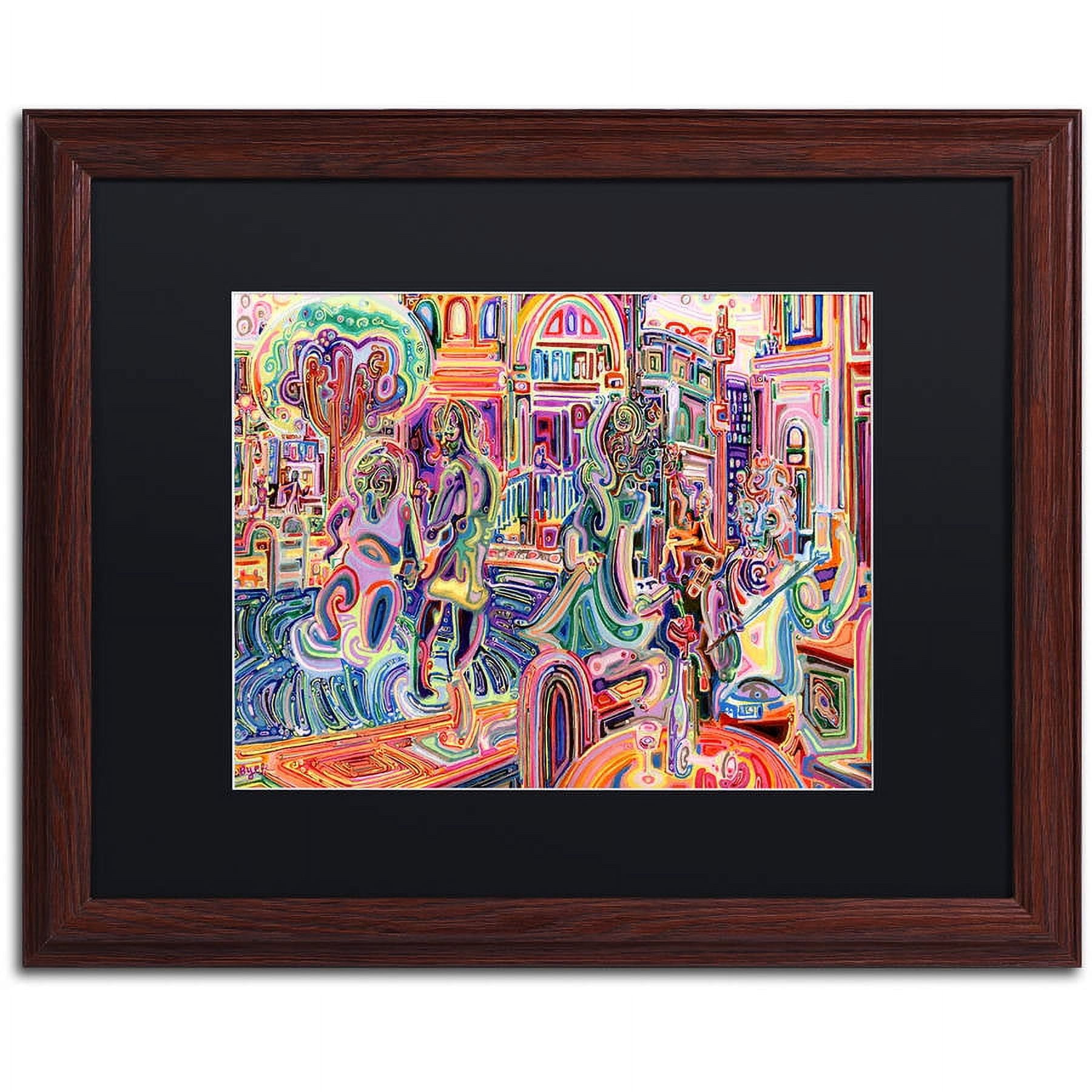 Trademark Fine Art "Cells" Canvas Art by Josh Byer, Black Matte, Wood Frame