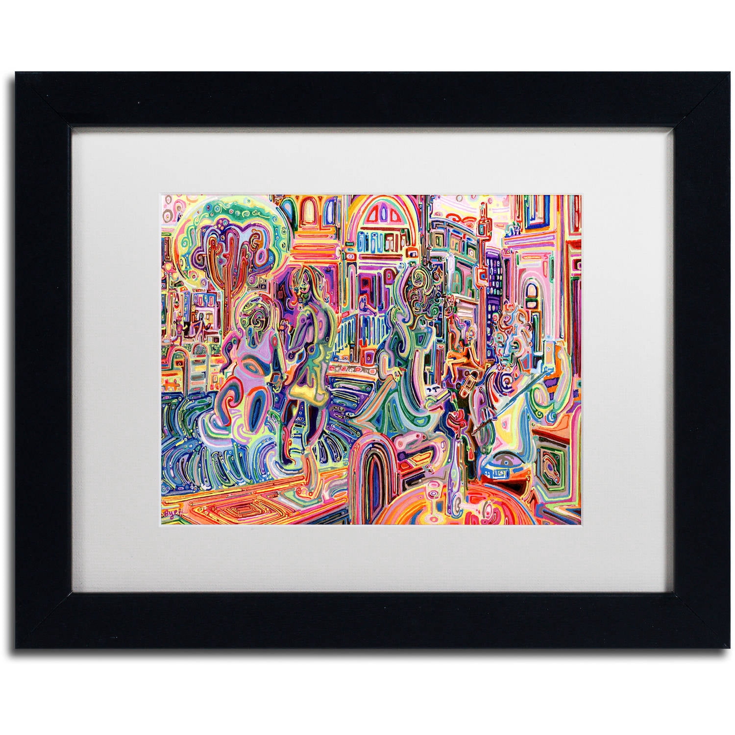 Trademark Fine Art "Cells" Canvas Art by Josh Byer, White Matte, Black Frame