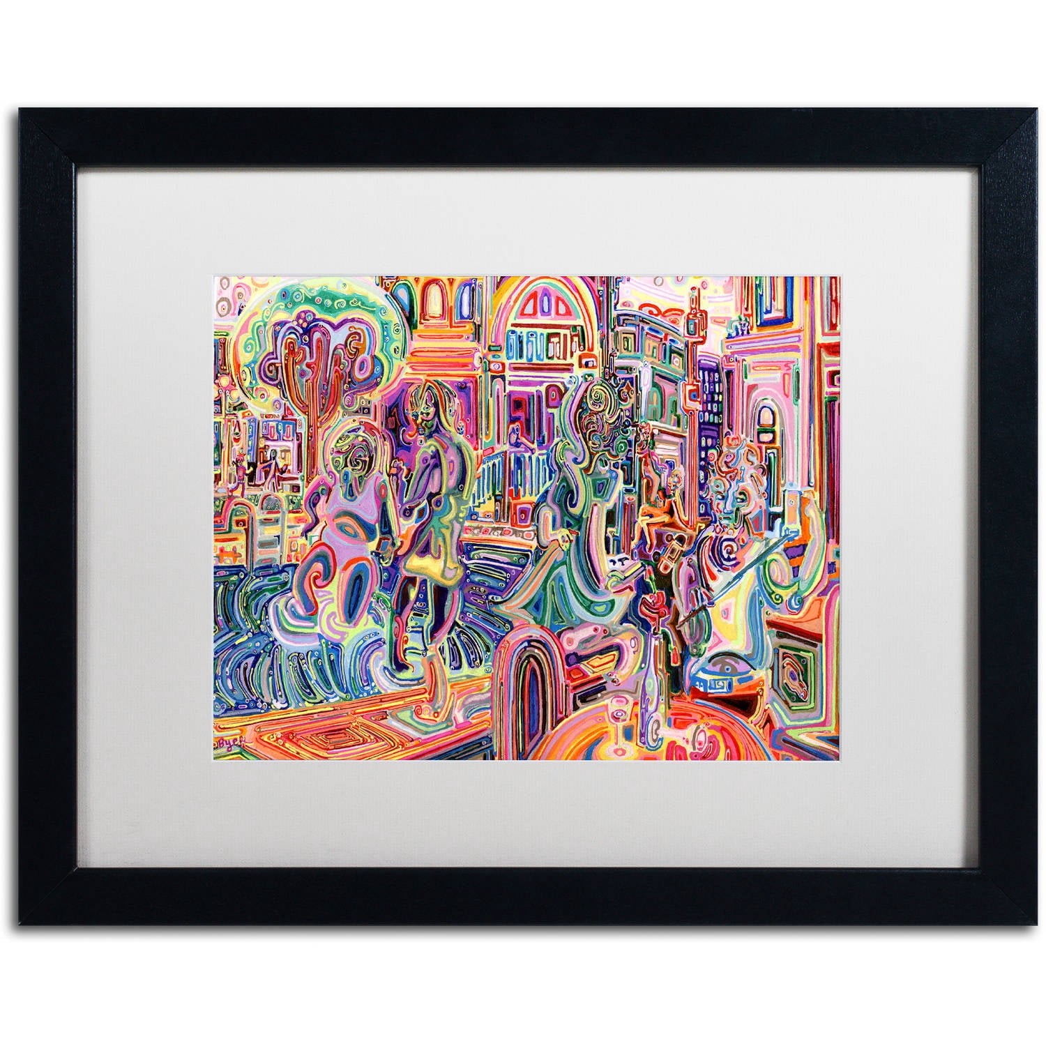 Trademark Fine Art "Cells" Canvas Art by Josh Byer, White Matte, Black Frame