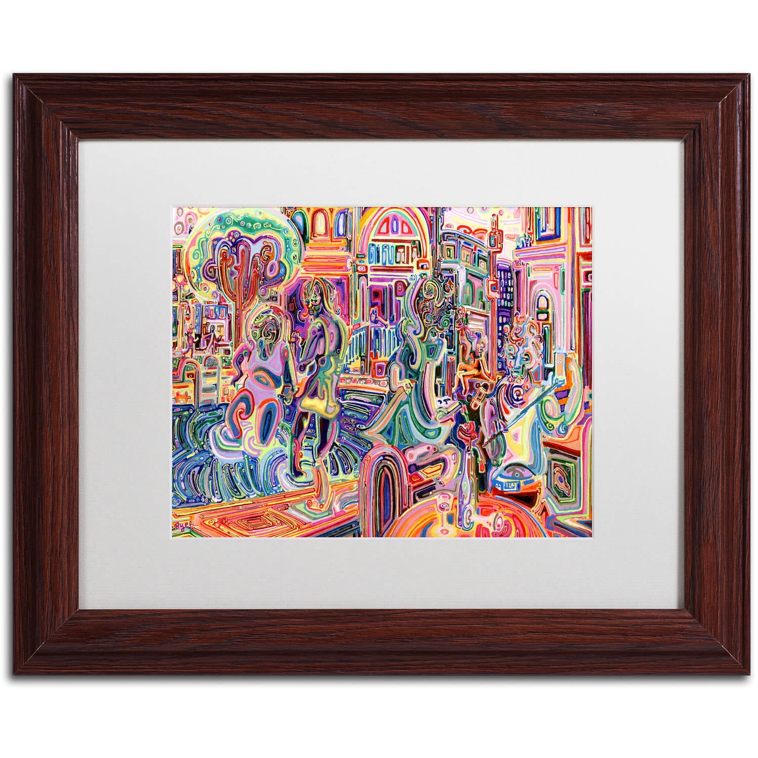 Trademark Fine Art "Cells" Canvas Art by Josh Byer, White Matte, Wood Frame